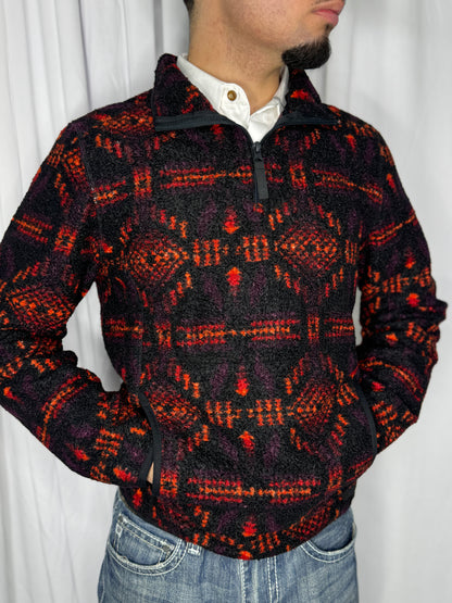 “ Jason “ | MENS R0CK & ROLL RED PRINTED BERBER AZTEC PULLOVER RED BM91C05552