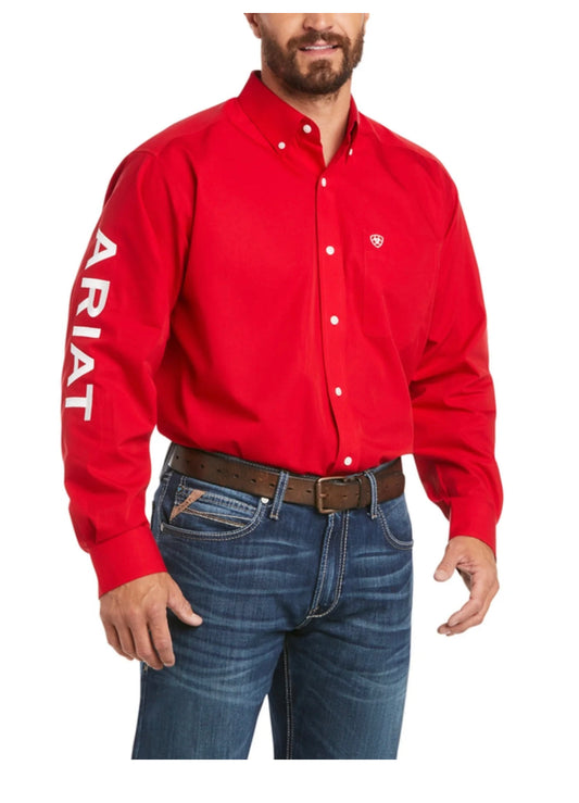 MEN'S ARIAT WF TEAM LOGO CLASSIC RED  LONG SLEEVE |10034355