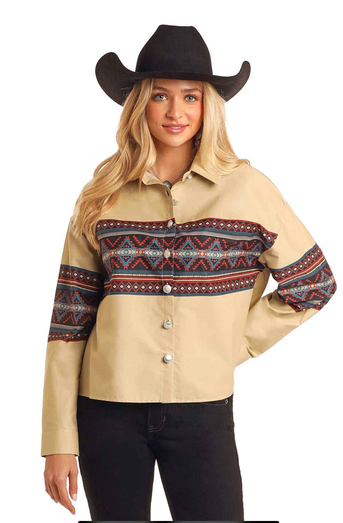 WOMEN’S  AZTEC BORDER SHIRT BWB2S05292