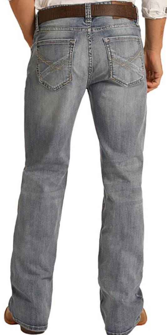 Men's Rock&Roll Double Barrel Relaxed Bootcut Jeans (M0D1753)