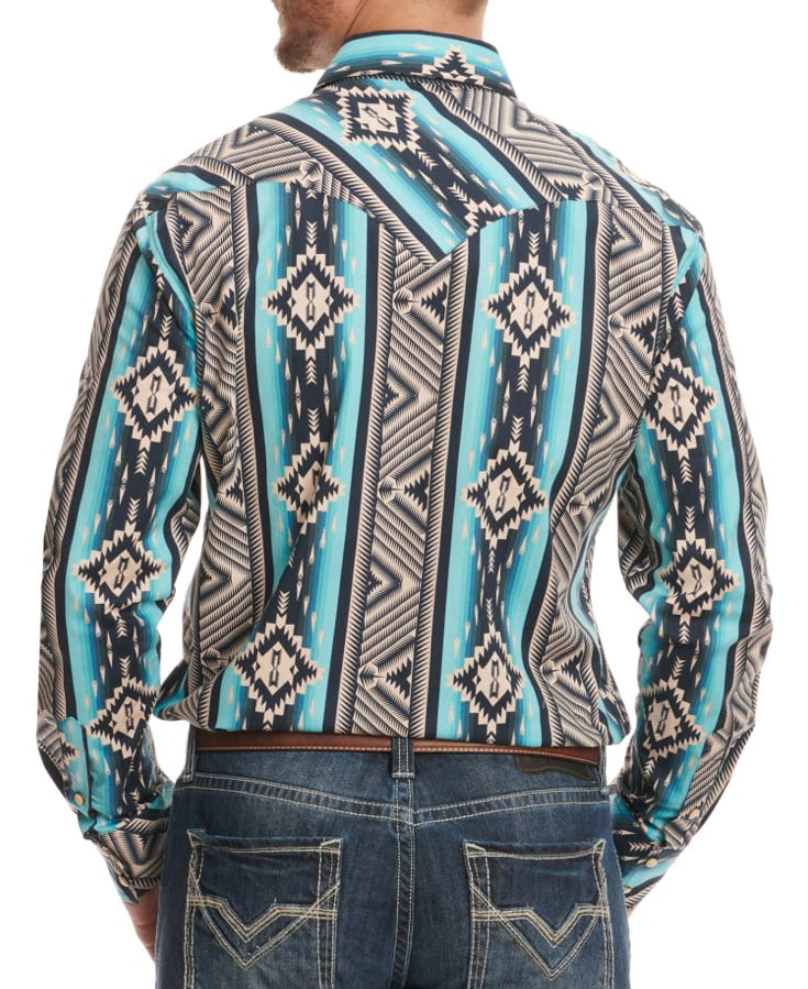 Men's Rock & Roll Turquoise Aztec Pullover  Oklahoma's Premier Western  Clothing Store