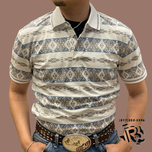 ‘’ LUCA ’’ |  MENS PLATINI AZTEC PRINT POLO AZP9840