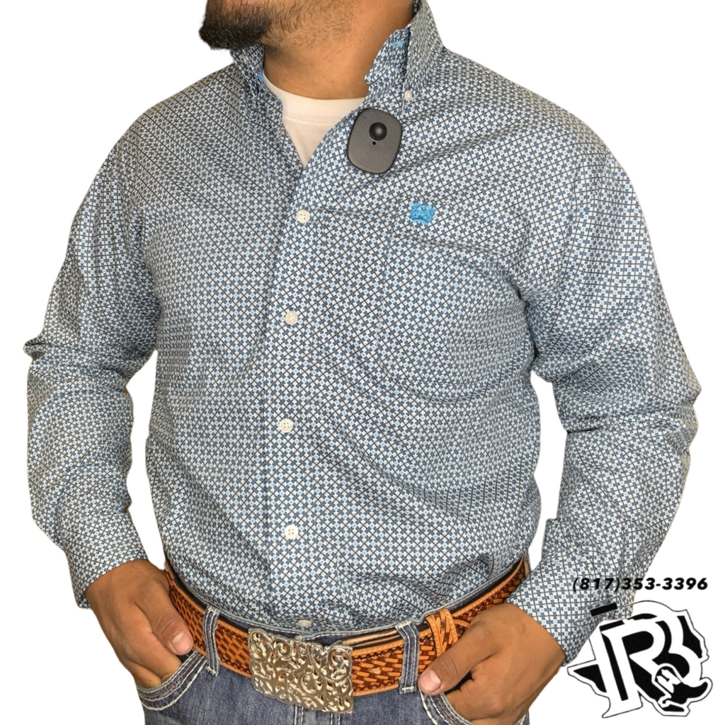 MEN'S CINCH MEDALLION BUTTON-DOWN WESTERN SHIRT - NAVY / BLUE (MTW1105405)