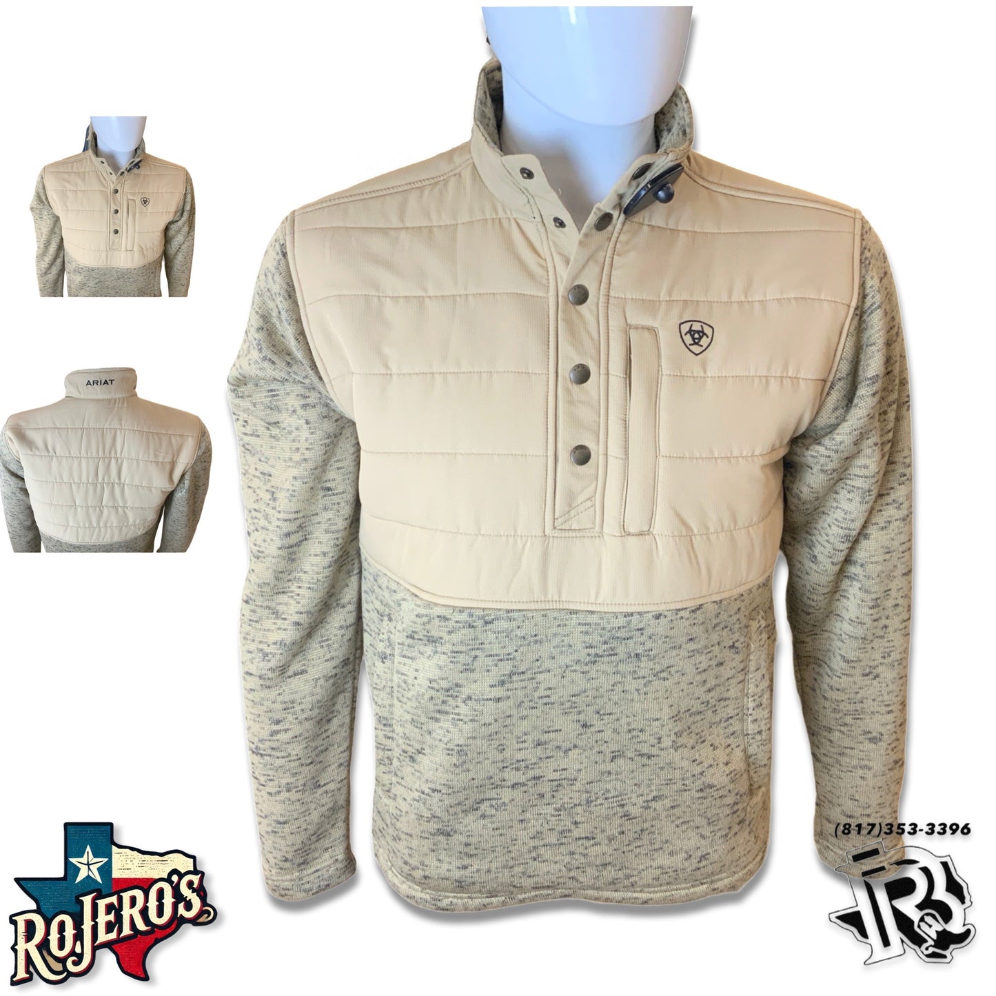 “ David “ |  MENS ARIAT CALDWELL REINFORCED CHINCHILLA SNAP WESTERN COWBOY pullover 10052779