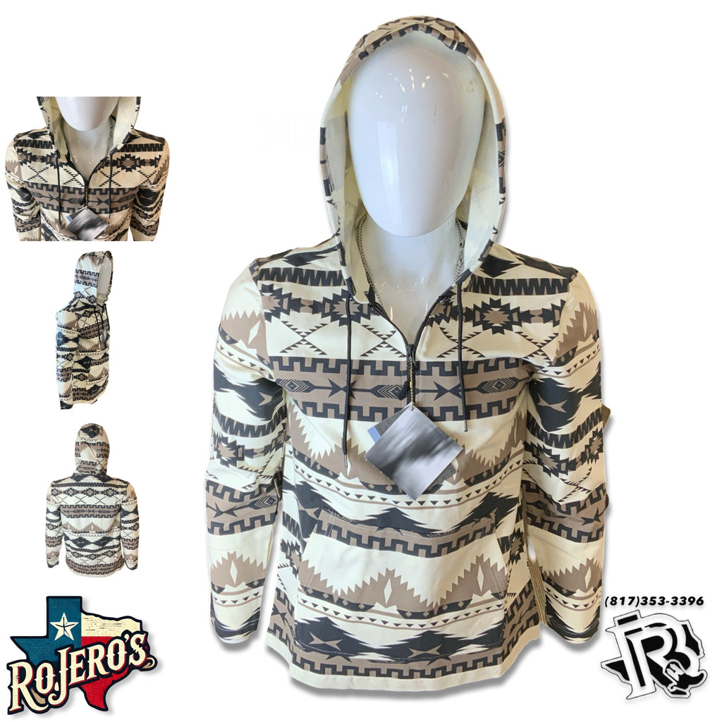 “ Calvin “ | MEN WESTERN HOODIE CREAM AZTEC PATTERN PRMO91RZXN