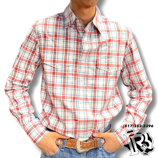 WRANGLER WRINKLE RESIST RED PLAID - MENS SHIRT - 112330369