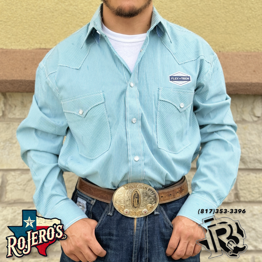 MENS PANHANDLE TURQUOISE LONG SLEEVE SNAP SHIRT |RMN2S04582