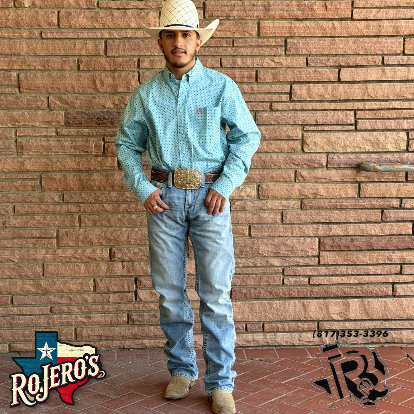 ‘’ROBERT’’ MENS TURQOISE WESTERN SHIRT