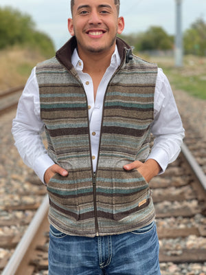 “ Luke “ | BROWN AZTEC MEN WESTERN VEST 98-1003