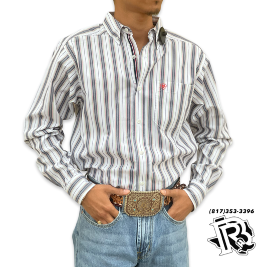 Mens Ariat Pro Dean long sleeve white shirt | 10051284