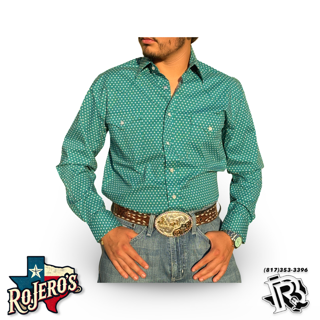 Men’s panhandle turquoise long sleeve shirt | RMN2S02801