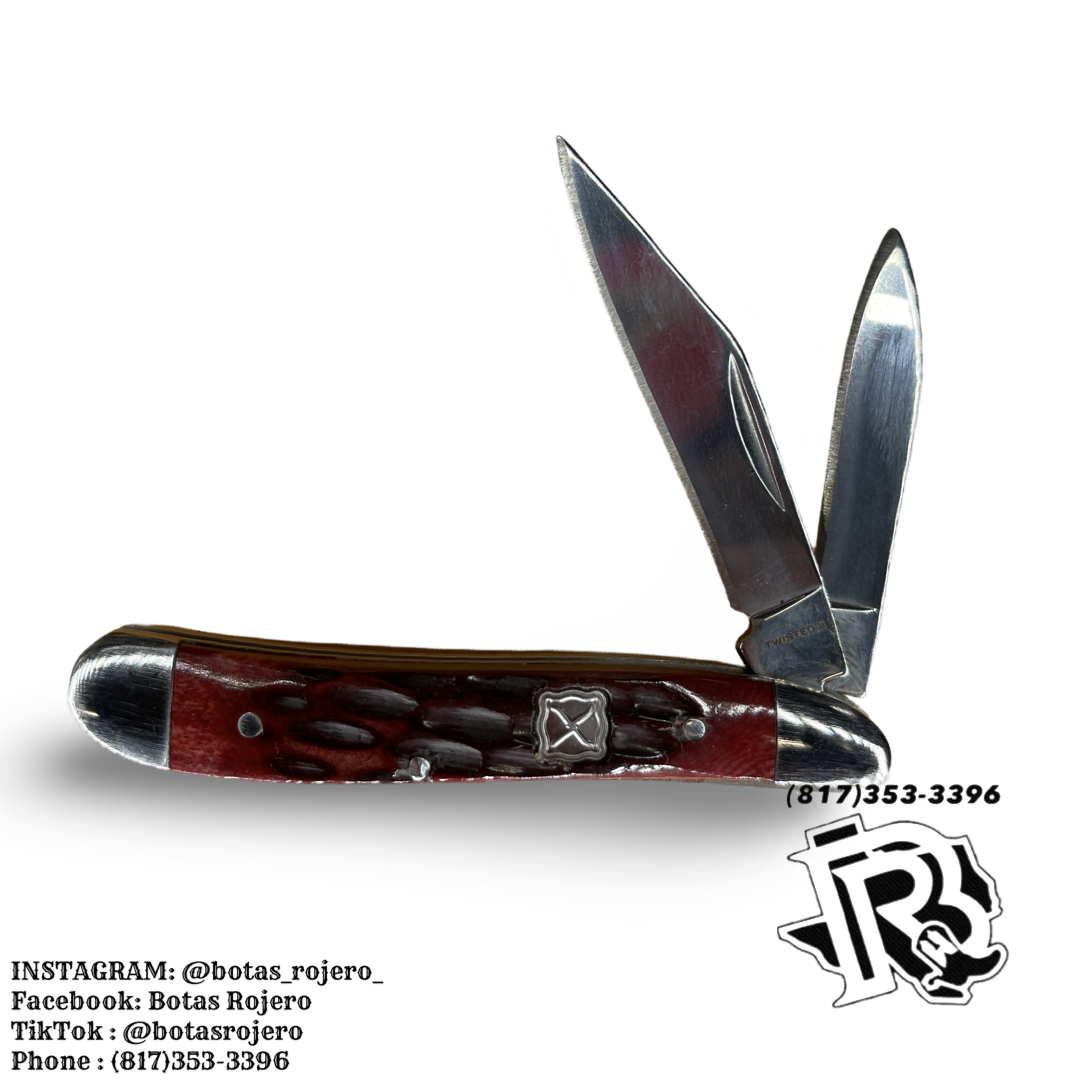 “ Eli “ | TWISTED X WESTERN POCKET KNIFE MAROON XK4003