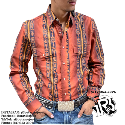 MENS WRANGLER RED LONG SLEEVE SHIRT | 112351473