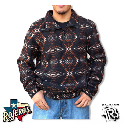 MEN’S ROCK ROLL PRINTED BERBER 1/4 ZIPER SWEATER BM91C04347