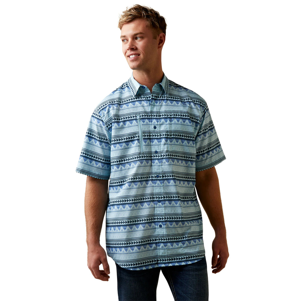 Mens Ariat venttek classic short sleeve Ashleigh blue | 10044934