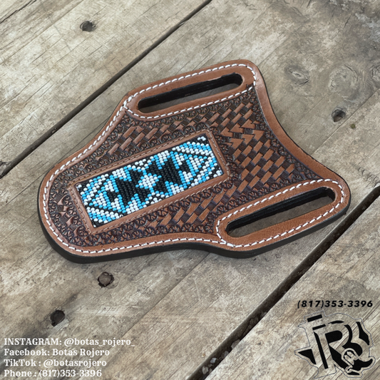 “ LUKA “ |  KNIFE SHEATH WESTERN TOOLED LEATHER  BEADED