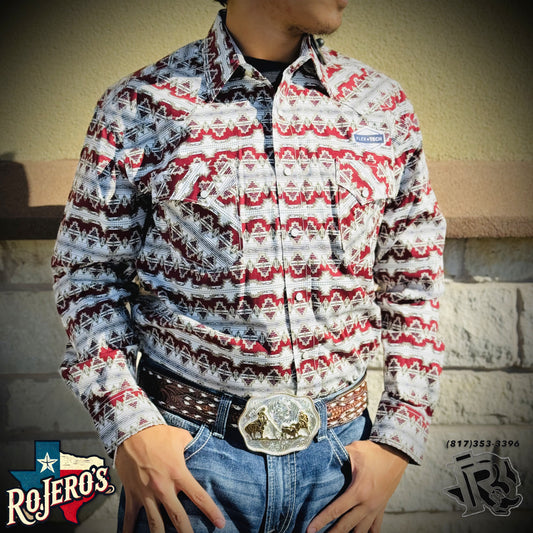 MENS PANHANDLE LONG SLEEVE MAROON SHIRT |RMN2S05112