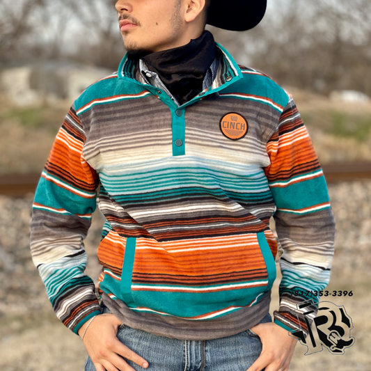 “ Ramiro “ | MEN'S BLANKET STRIPE PULLOVER CINCH TEAL MWK1514016