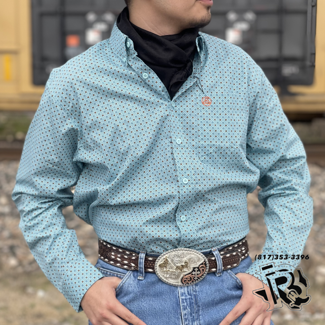 ‘’ROBERT’’ MENS TURQOISE WESTERN SHIRT