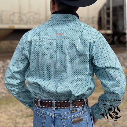 ‘’ROBERT’’ MENS TURQOISE WESTERN SHIRT