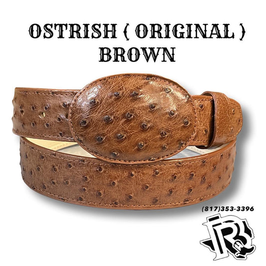 “ OMAR “ | OSTRICH ORIGINAL BELT BROWN 1.5 INCH