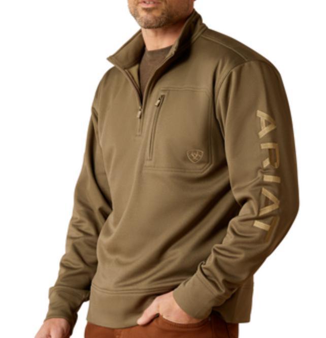 MENS ARIAT  TEAM LOLGO BRINE OLIVE/BROWN SWEATSHIRT | 10052809