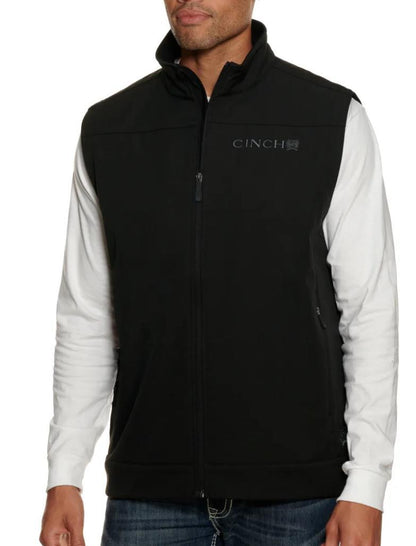 Cinch Men's Black & Grey Logo Bonded Vest | MWV1012010