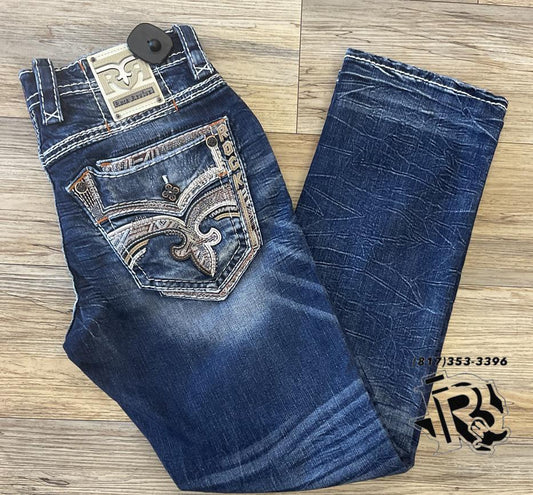 ‘’KARSON’’ MENS ROCK REVIVAL STRAIGHT JEANS |