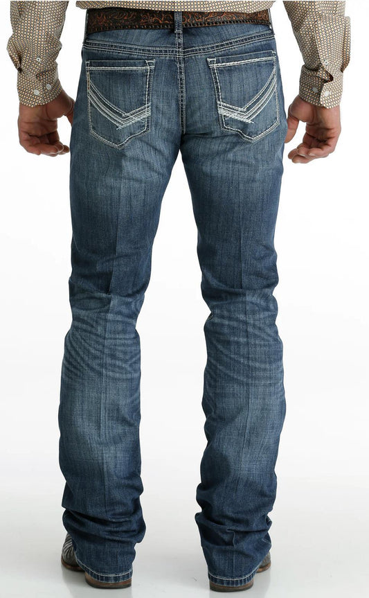 Cinch mens Ian Medium Stonewash Performance Denim Jeans | MB57936001 IAN ORANGE LABEL