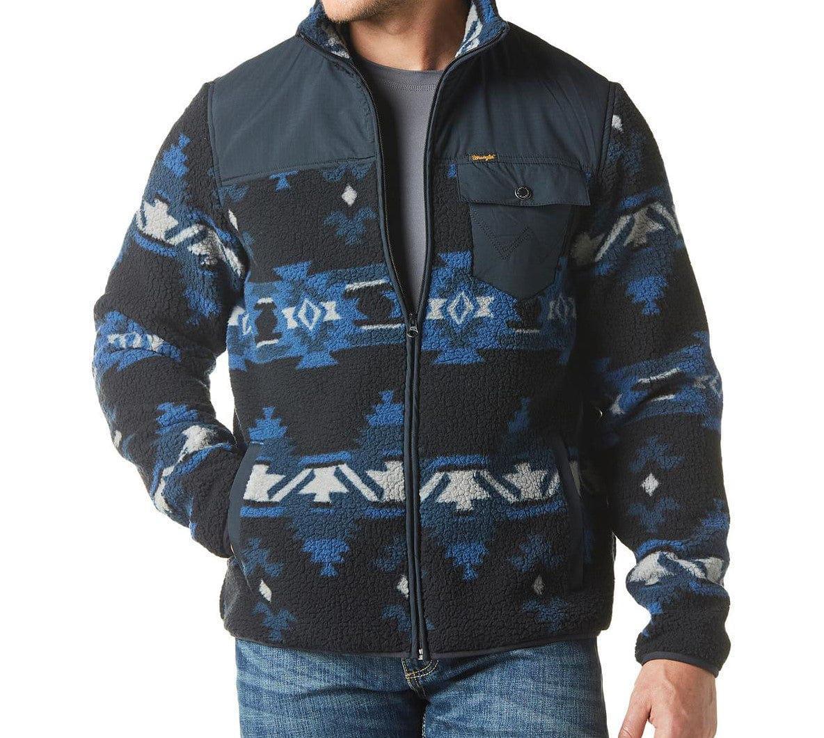 Wrangler Men's Ensign Blue Sherpa with Zipper| 112336448