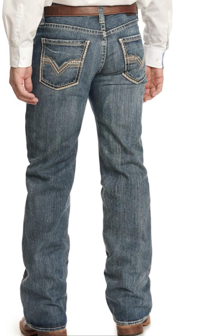 Mens Rock & Roll Denim Men's Double Barrel Medium Wash Straight Leg Jeans | BM0SD03104 RED LABEL