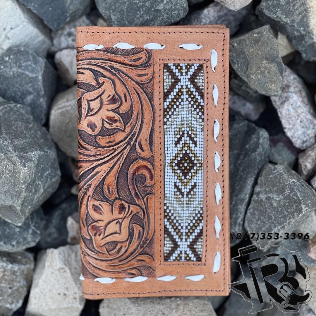 Turquoise Tooled Leather Wallet