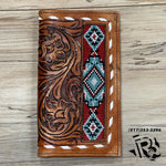 “ THOMAS  “ | MEN BI FOLD WESTERN TOOLED LEATHER WALLET BEADED