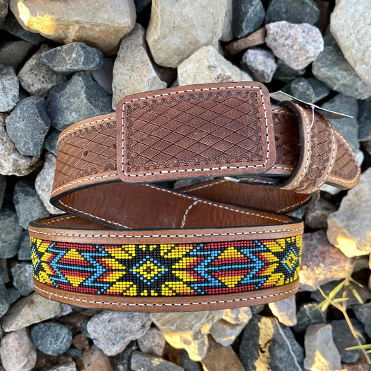 “ Adrian “ | MEN WESTERN BEADED BELT MULTI COLOR