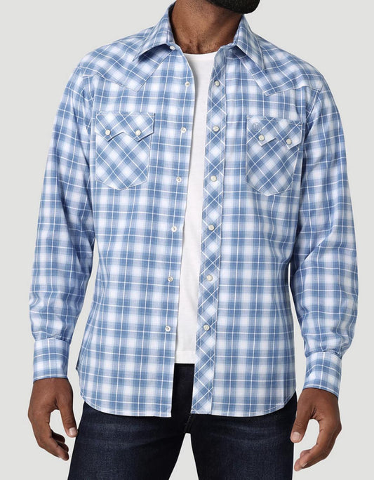 WRANGLER MODERN FIT BLUE RETRO CORE - MENS SHIRT - 112330422