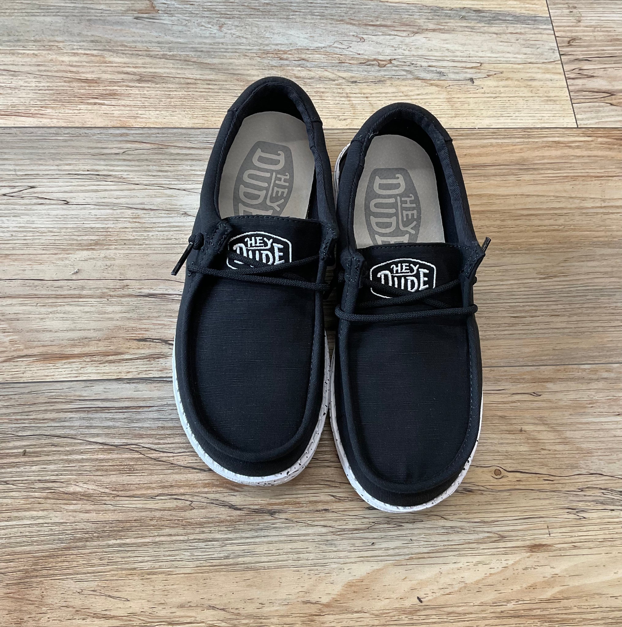 HEY DUDE, WALLY YOUTH SLUB CANVAS BLACK