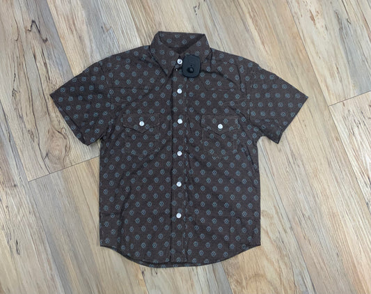 Mens brown short sleeve shirt rock & roll |RRMS1SR0RF