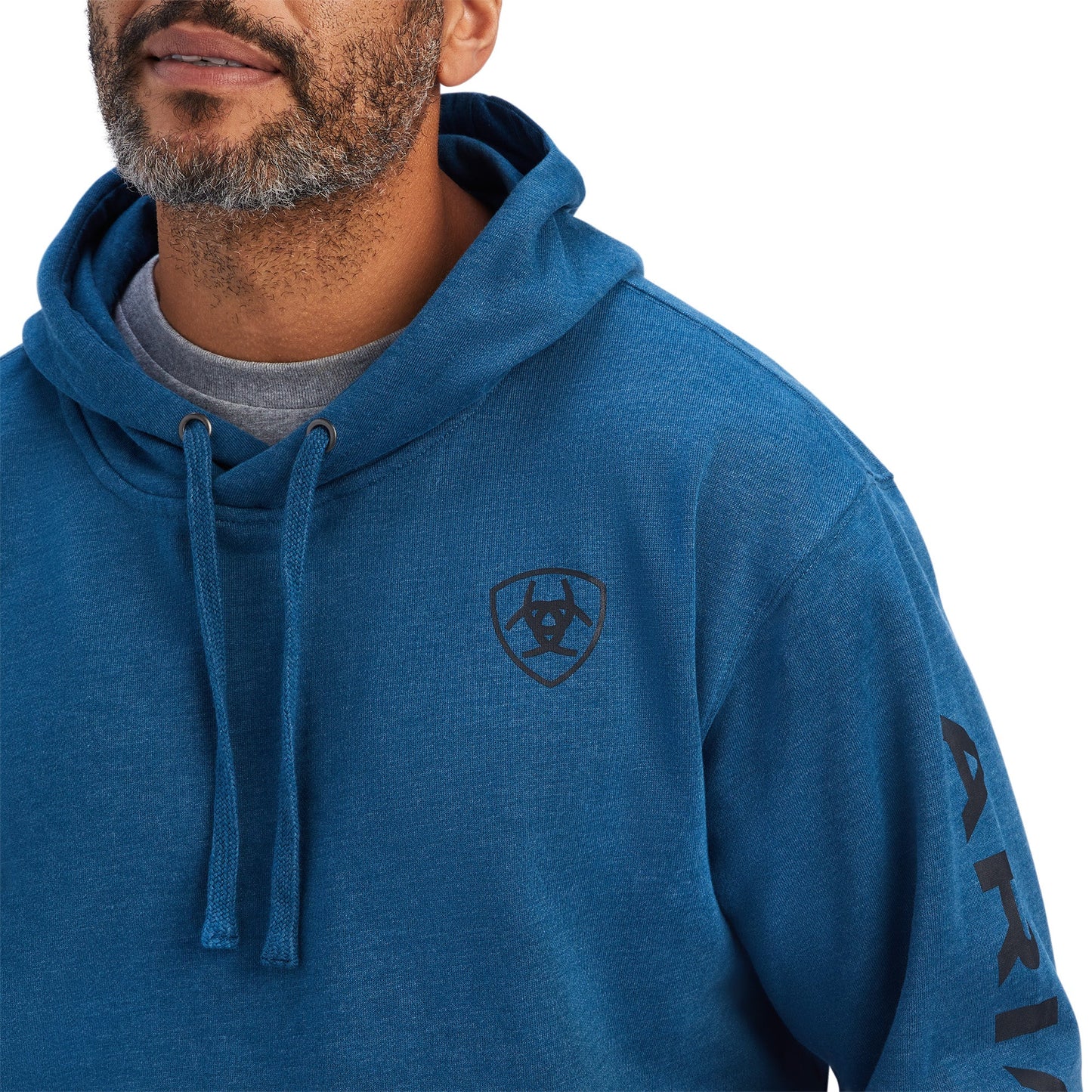 Ariat® Men's Logo Poseidon Heather Blue Hoodie  | 10041803