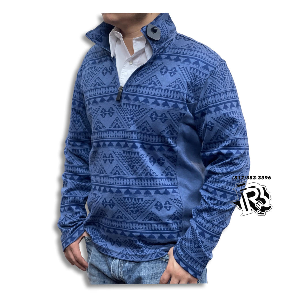 “ Amir “ | MEN PULLOVER SWEATER BLUE AZTEC