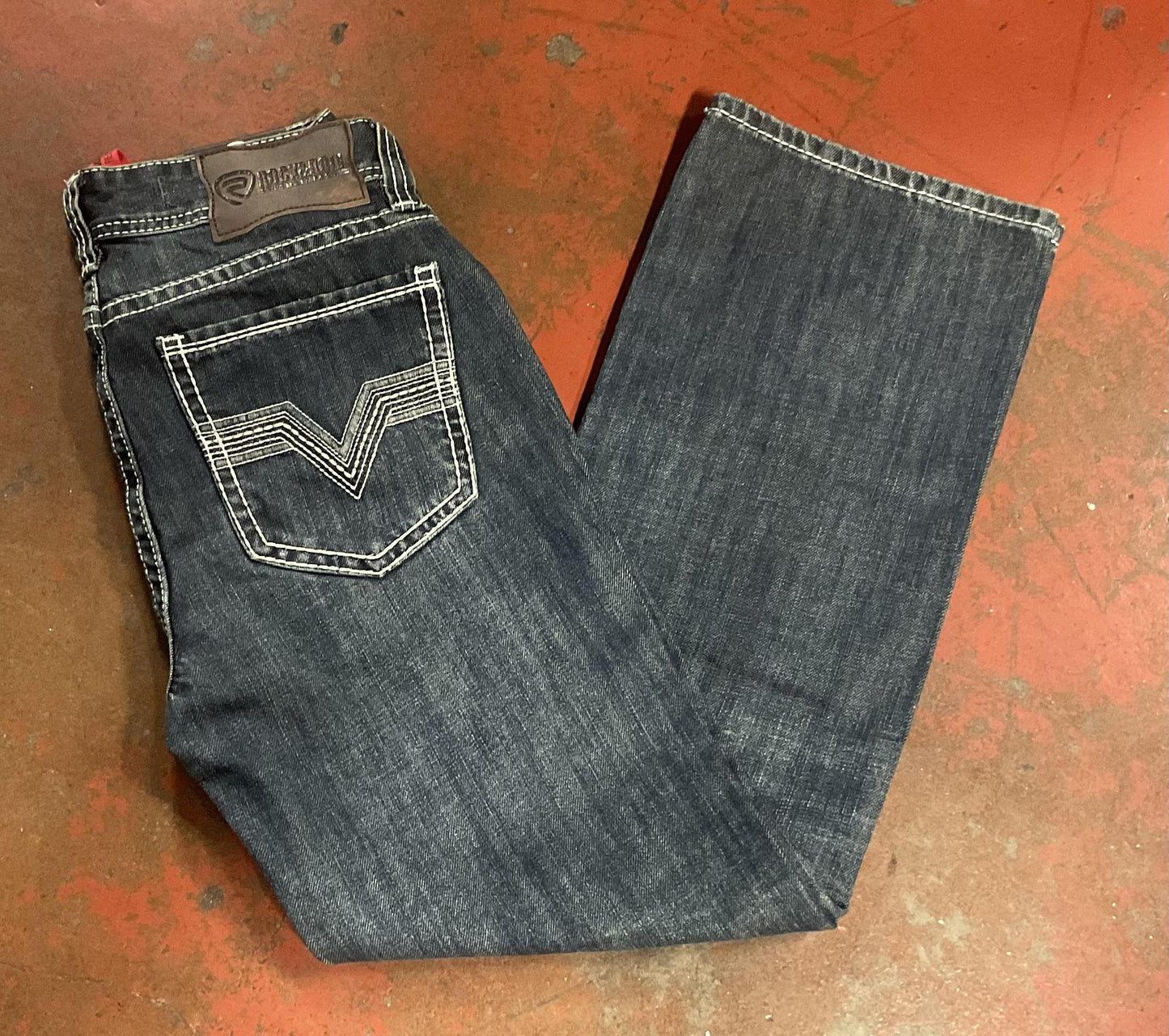 MENS RAISED DENIM DOUBLE BARREL DARK VINTAGE ROCK & ROLL | RRMD0SR0L3 RED LABEL