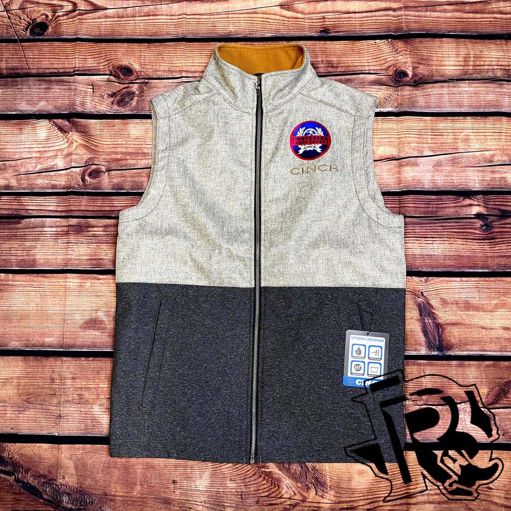 CINCH | MENS BONDED VEST LIGHT GREY/DARK GREY