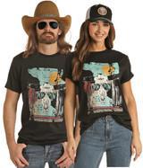 UNISEX DALE BRISBY POW POW GRAPHIC BLACK TEE ROCK & ROLL | RRUT21R069