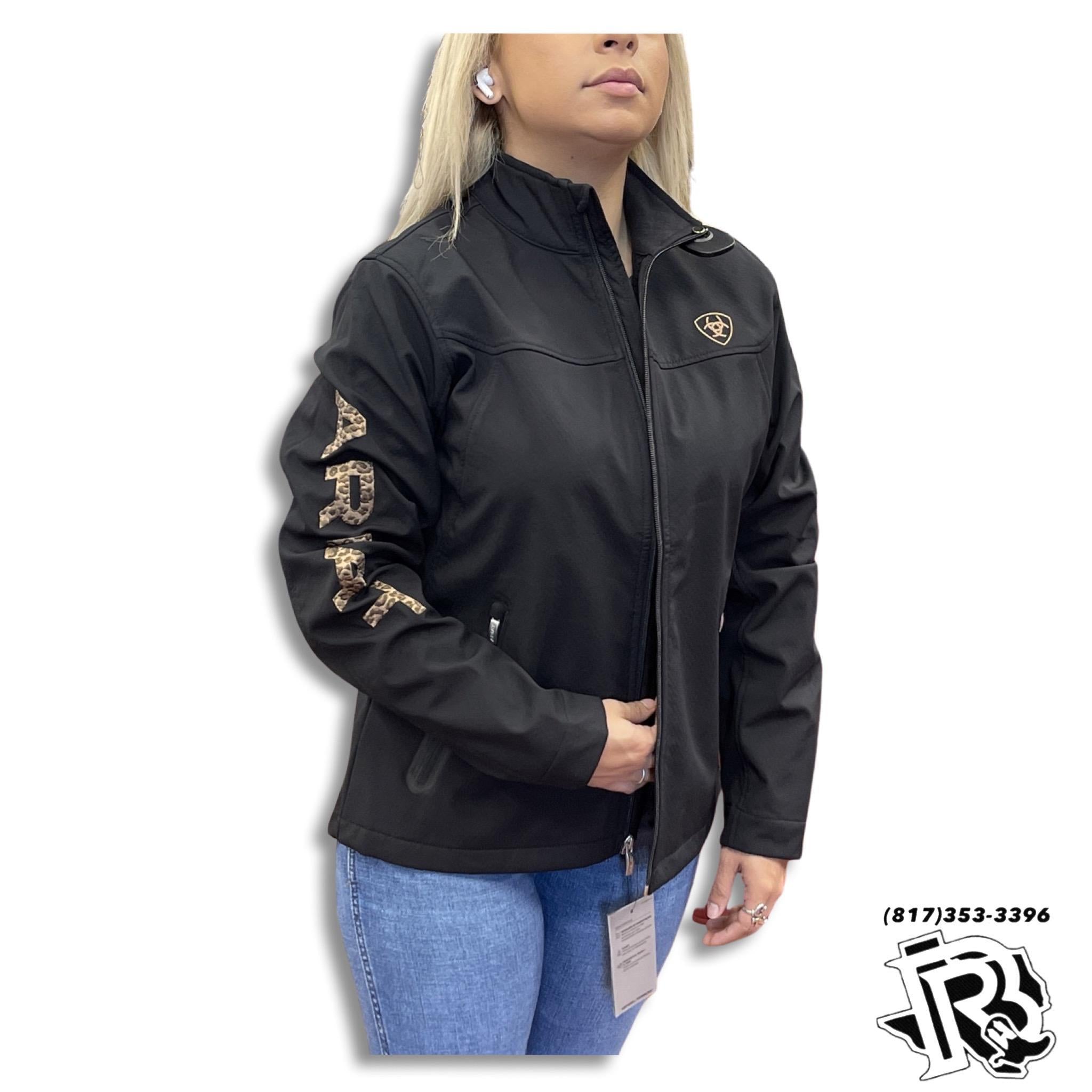 “ Scarlett “ |  WOMEN ARIAT  JACKET BLACK SOFT SHELL JACKET CHEETAH