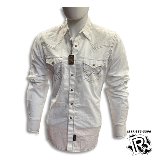 “ Asher  “ | MEN LONG SLEEVE WHITE SHIRT WRANGLER 10MVR531W