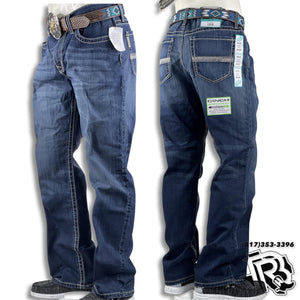 Cinch White Label Relaxed Fit Mid Rise Jeans Dark Stonewash