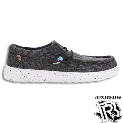 “ PAULA “ | WOMEN BLACK CASUAL CANVAS SHOE