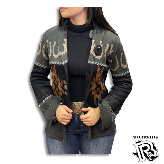 “ Annie “ | WOMENS HORSESHOE AND AZTEC SWEATER PANHANDLE PRWO95RZXC