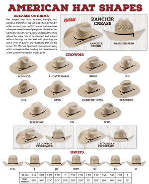 “ 5604 “ | AMERICAN HAT COWBOY STRAW HAT CROWN 6’’ BRIM 4 1/4’’