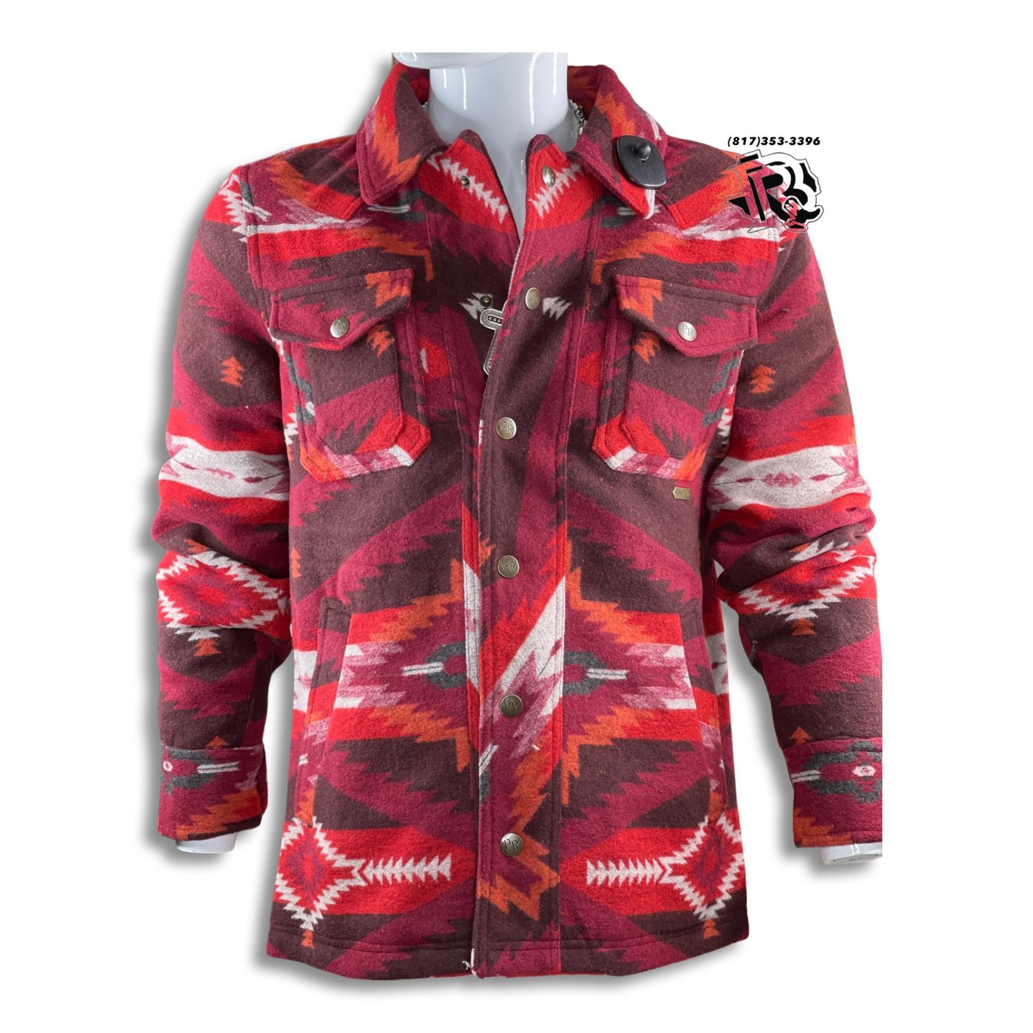 “ Commander “ | MENS AZTEC WOOL JACKET WINE PANHANDLE PRM092RZZC