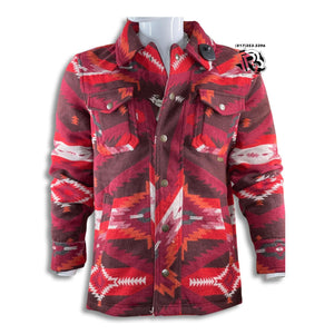 “ Commander “ | MENS AZTEC WOOL JACKET WINE PANHANDLE PRM092RZZC